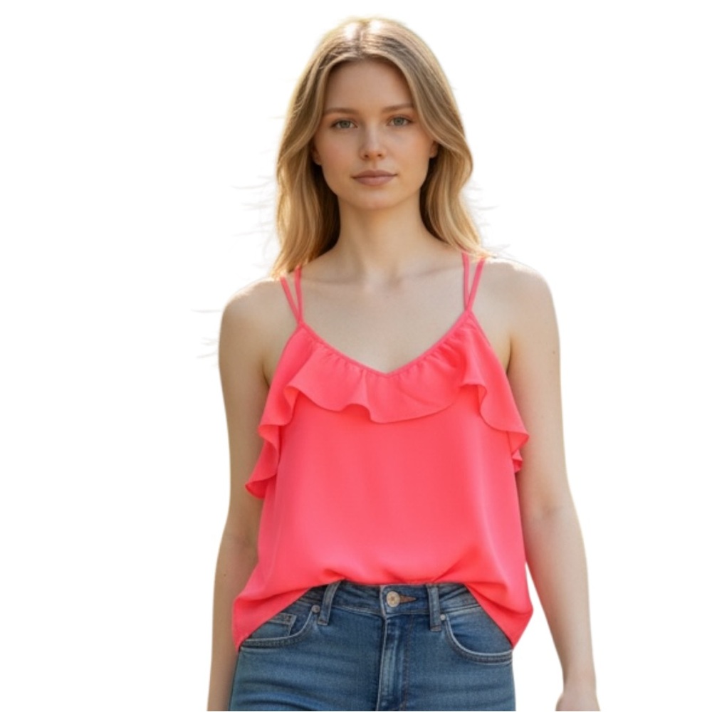 Forever 21 Orange Backless Ruffled Camisole